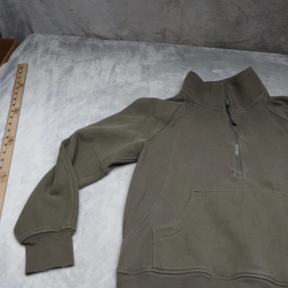 Lululemon Sweatshirt Women XS/S Green Scuba Pullover Ribbed‎ 1/4 Zip Oversized
